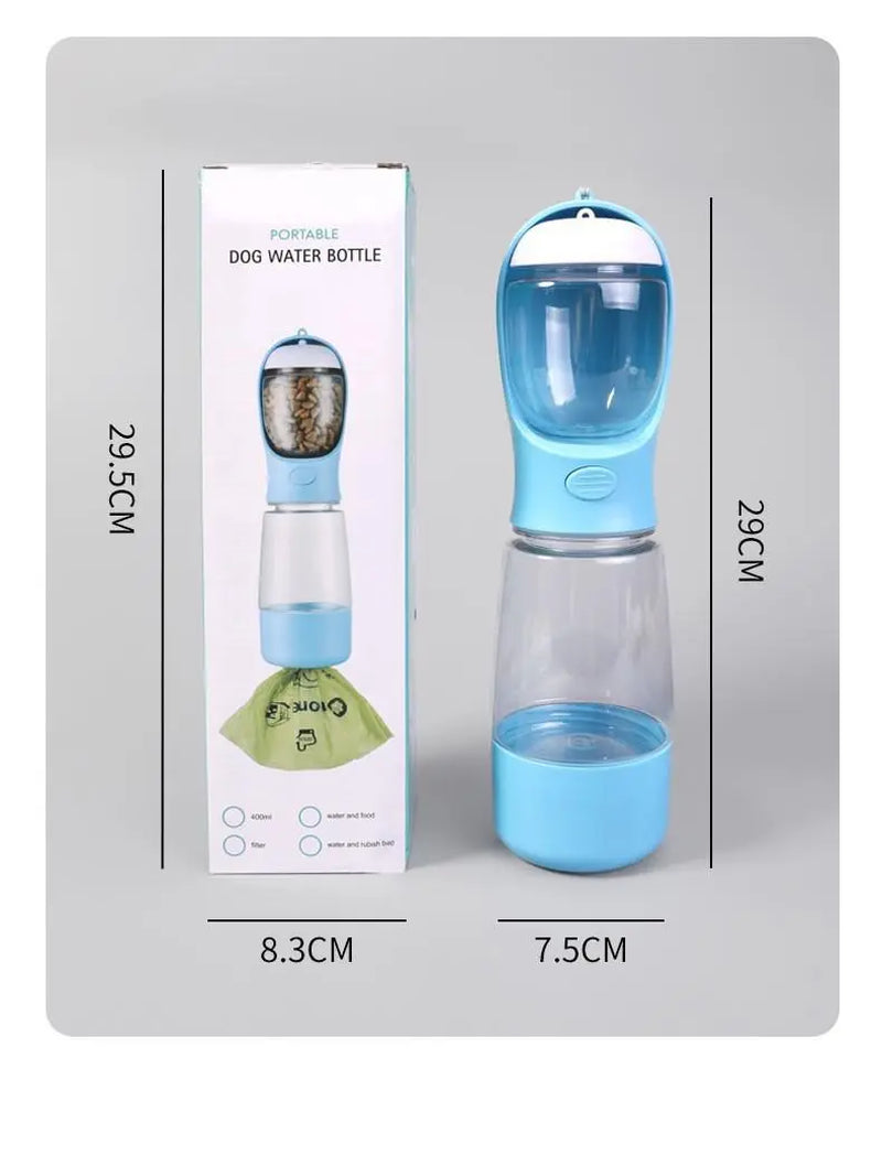 Portable Dog Water Bottle with Built-in Bowl - Travel Hydration Solution for Pets