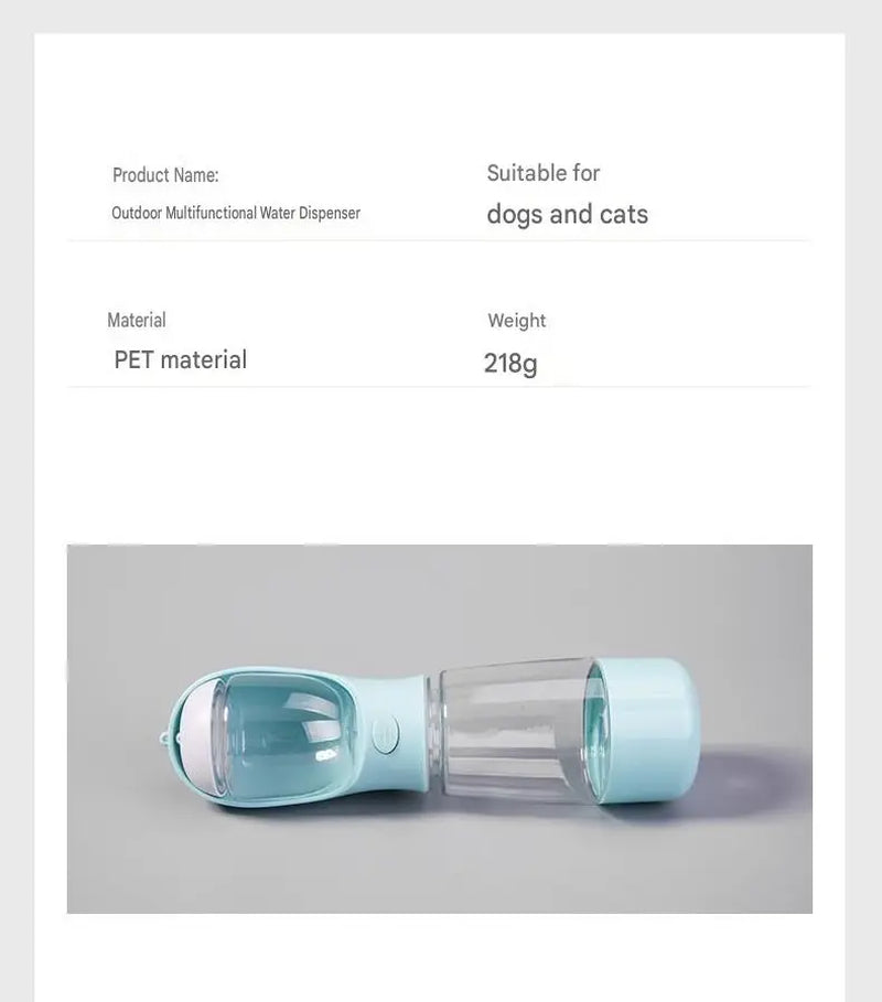 Portable Dog Water Bottle with Built-in Bowl - Travel Hydration Solution for Pets