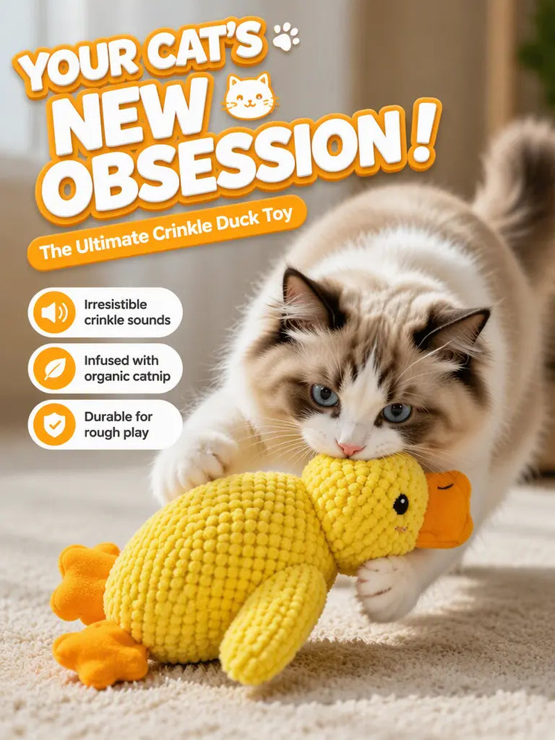 UQIOZ New Catnip Plush Cat Toy - Universal Size Interactive Wand for Teasing Play, Chew-Resist Self-Play Boredom Buster, Crinkle Sound Teething Pet Supply for Cat Lovers