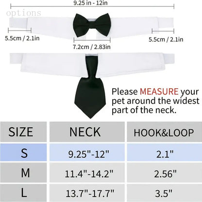 Adjustable Black & White Bow Tie Collar for Small Dogs - Machine Washable, Easy Washing, Universal Fit Formal Neckwear with Closure, All-Season Elegant Classic Pet Accessory for Weddings, Photo Shoots, Durable Wear