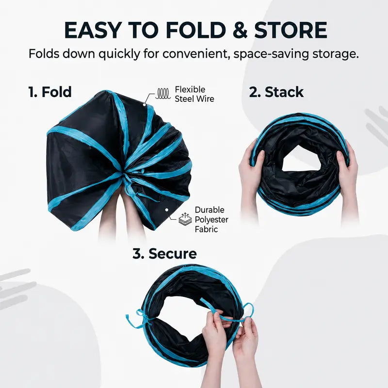 S-Shaped Cat Tunnel Toy – Foldable Interactive Play Tunnel with Peek Holes & Hanging Ball