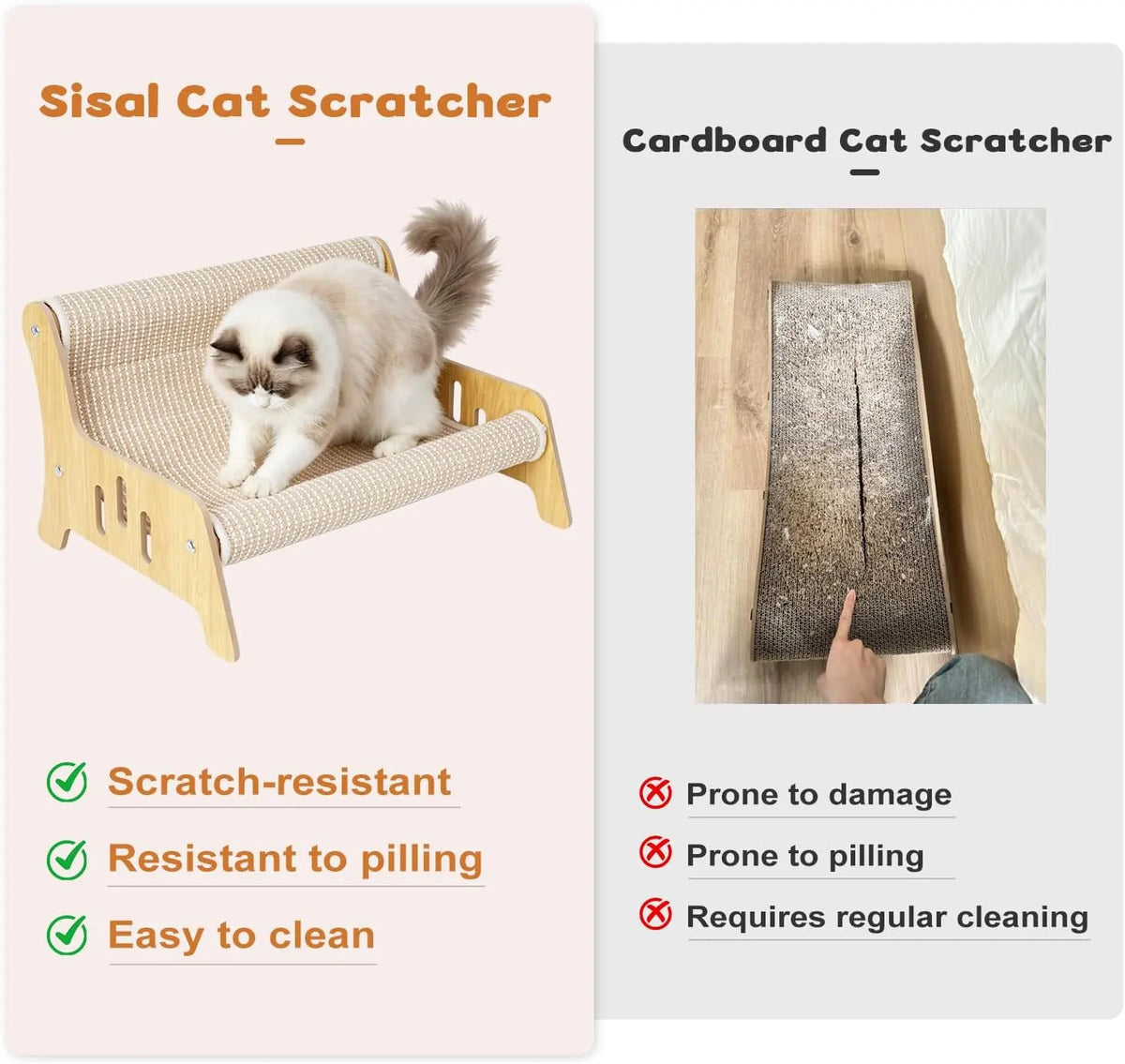 Large Sisal Cat Scratcher Couch Bed for Indoor Cats - No-Shed Mess-Free Multi-Functional Lounge, Easy-Assembly Furniture Protector