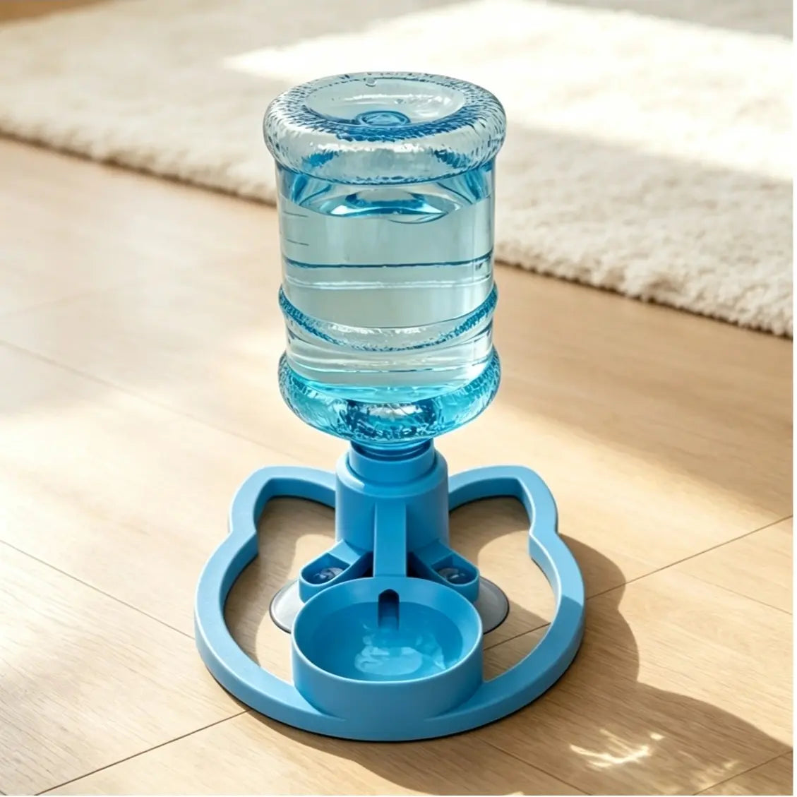 Gravity Pet Water Dispenser with Refillable Water Bottle - Food-Grade ABS, No Electricity Required, Spill-Proof Design, Stable Bowl for Cats and Small Dogs, Available in Pink and Blue