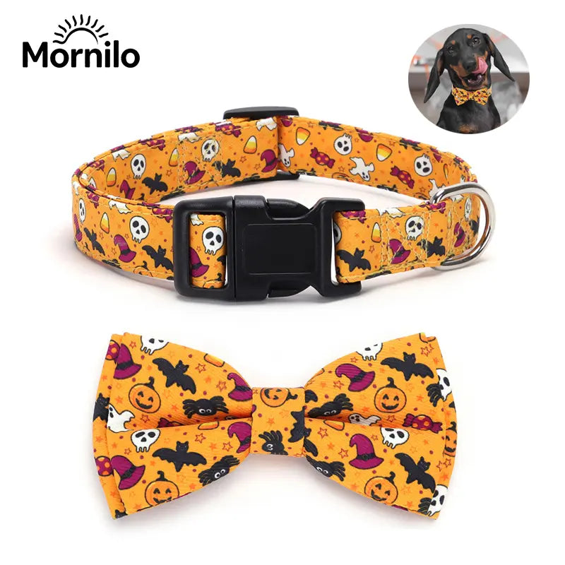 Fall Pumpkin Dog Collar, Adjustable Halloween Pumpkin Pet Collar for Small, Medium & Large Dogs, Cute Autumn Dog Accessories, Thanksgiving Pet Collar, Puppy Collar with Fall Plaid Design, Seasonal Pet Outfit, Viral Pet Products, Trending Dog Accessories