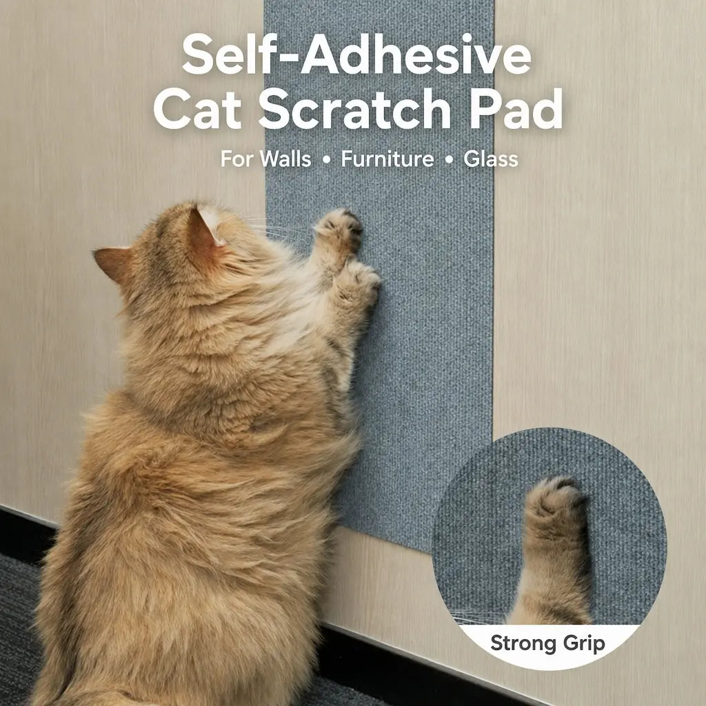 Cat Scratch Protector for Furniture - 11.85" x 39.3" Easy Installation Anti-Scratch Sticky Pad, Ideal for Leather Couch Arms & Corners, Decorative Iridescent Stained Glass Window Film
