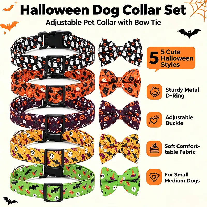 Fall Pumpkin Dog Collar, Adjustable Halloween Pumpkin Pet Collar for Small, Medium & Large Dogs, Cute Autumn Dog Accessories, Thanksgiving Pet Collar, Puppy Collar with Fall Plaid Design, Seasonal Pet Outfit, Viral Pet Products, Trending Dog Accessories