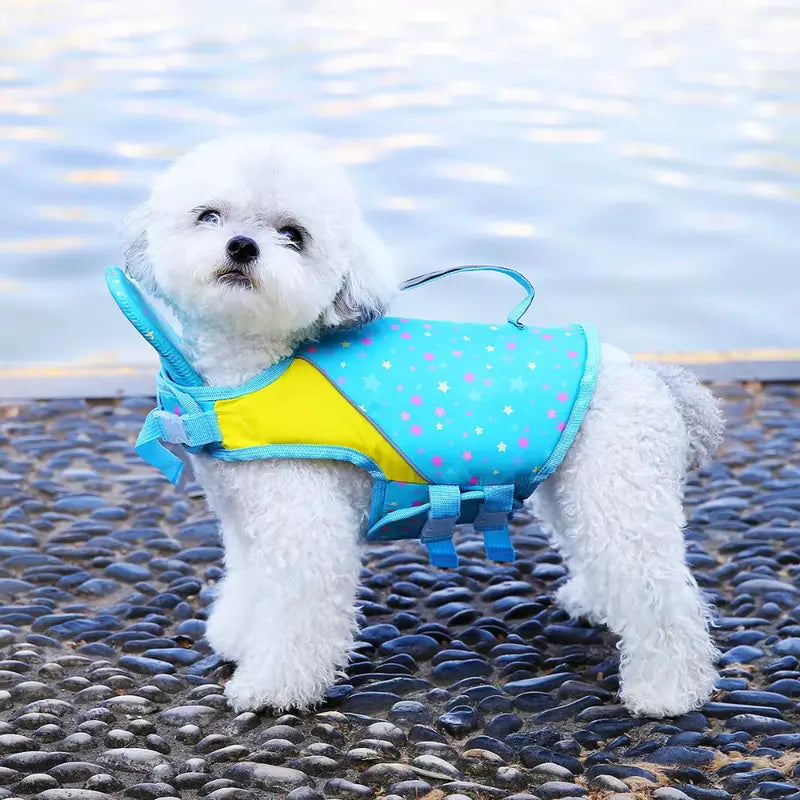 French Bulldog Life Jacket – Float Vest with Rescue Handle & Removable Neck Support