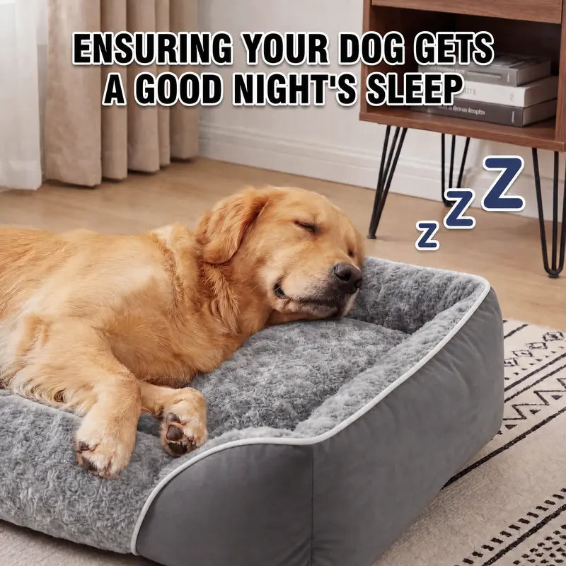 XL Orthopedic Dog Bed for Large Dogs – Egg Crate Foam, Supportive Bolsters, Waterproof Lining & Washable Cover