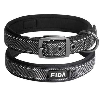 Fida Heavy Duty Dog Collar, Ultra Comfortable Soft Neoprene Padded, Adjustable Reflective Nylon Pet Collar with Durable Metal Belt Buckle, , Lightweight Everyday Walking Collar for Small Medium Large Dogs