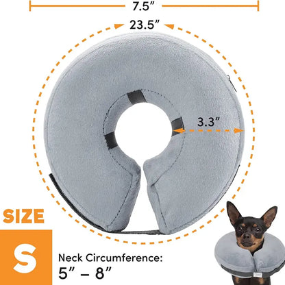Inflatable Pet Recovery Collar for Dogs & Cats – Soft, Comfortable Post-Surgery & Wound Protection Collar