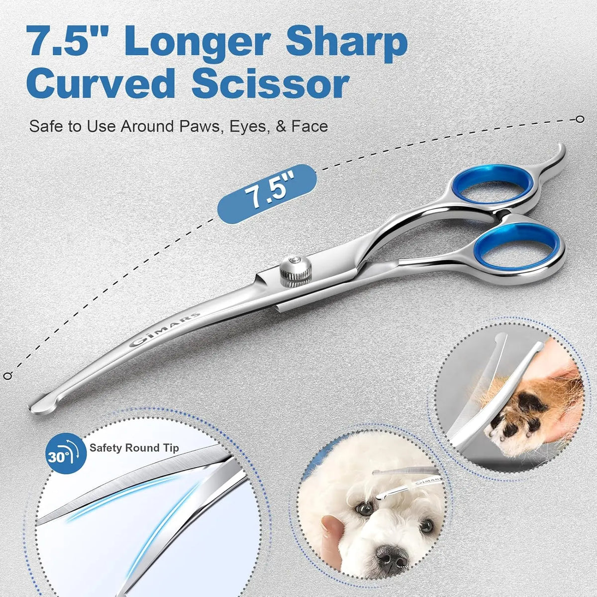 Professional 9-In-1 Grooming Scissors Kit for Dogs and Cats - Ergonomic Design with Precise Cutting, Rounded Tips, Thinning Shears, Nail Clipper, File, Steel Comb, and Storage Case for Small to Medium Pets and DIY Grooming