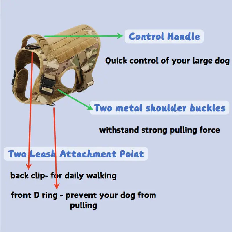 CWV No Pull Dog Harness and Leash Combo with 12 Patches,#Backtoschool, Adjustable Safety Harness – Soft Padded, Easy on & off – Dog Walking & Training, for Medium Large Dogs Dog Accessories
