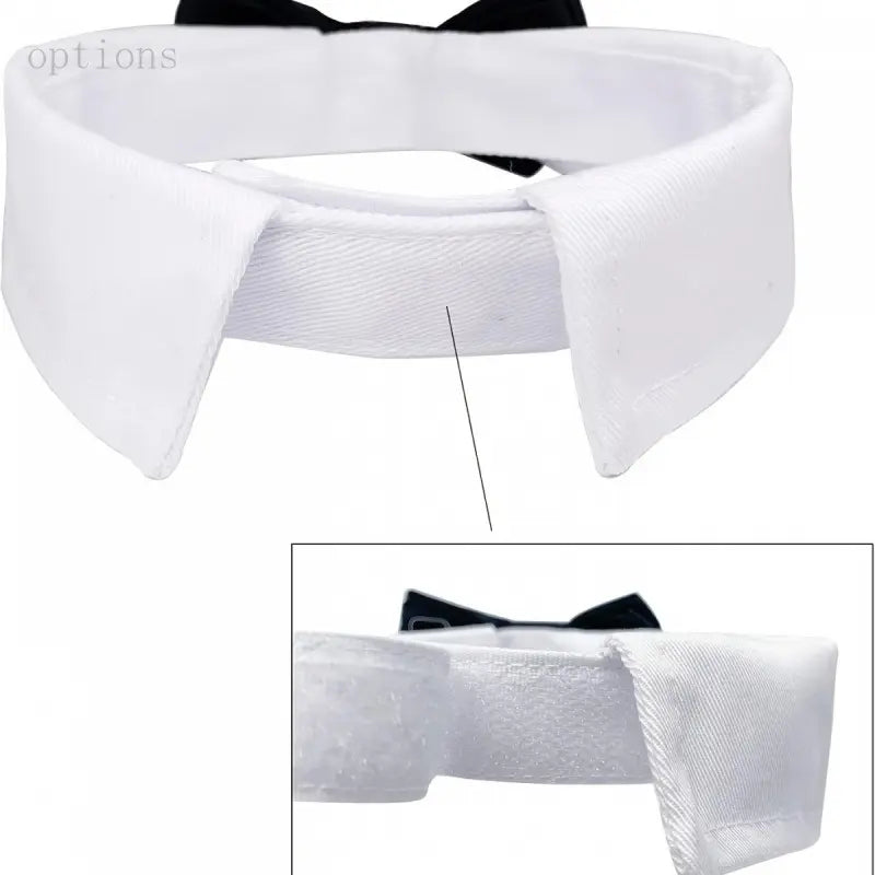 Adjustable Black & White Bow Tie Collar for Small Dogs - Machine Washable, Easy Washing, Universal Fit Formal Neckwear with Closure, All-Season Elegant Classic Pet Accessory for Weddings, Photo Shoots, Durable Wear