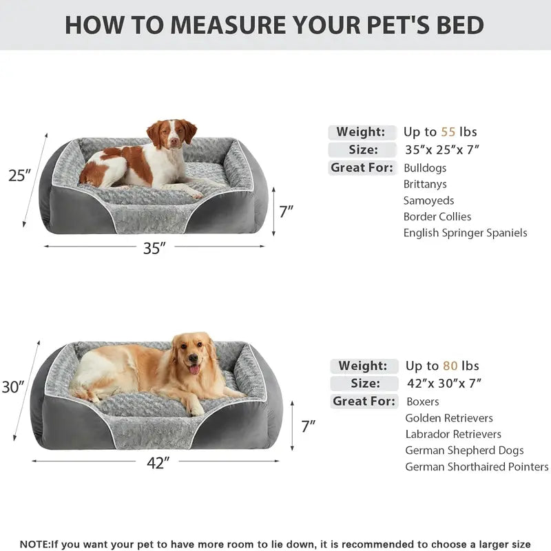 XL Orthopedic Dog Bed for Large Dogs – Egg Crate Foam, Supportive Bolsters, Waterproof Lining & Washable Cover